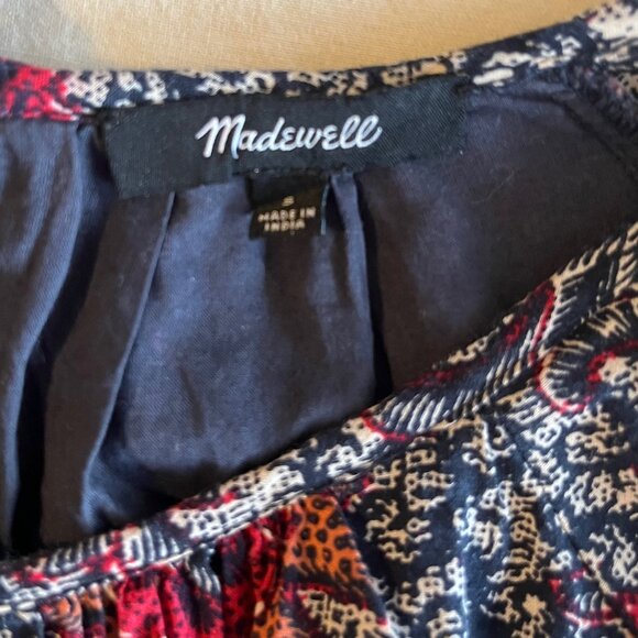 Madewell Ruffle-Sleeve Popover Mini Dress in Floral | Size Small - Picture 4 of 9